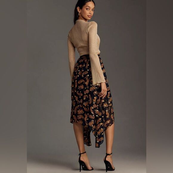 Anthropologie FARM Rio Asymmetrical Tiered Midi Skirt NWT - Picture 3 of 12